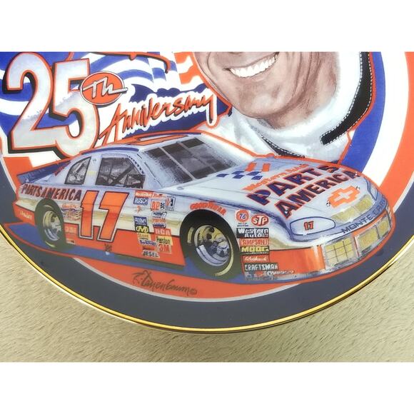 Darrell Waltrip Silver Anniversary Salute Year 1997 Wall Decor Plate 6 1/2" Vtg - Picture 11 of 12